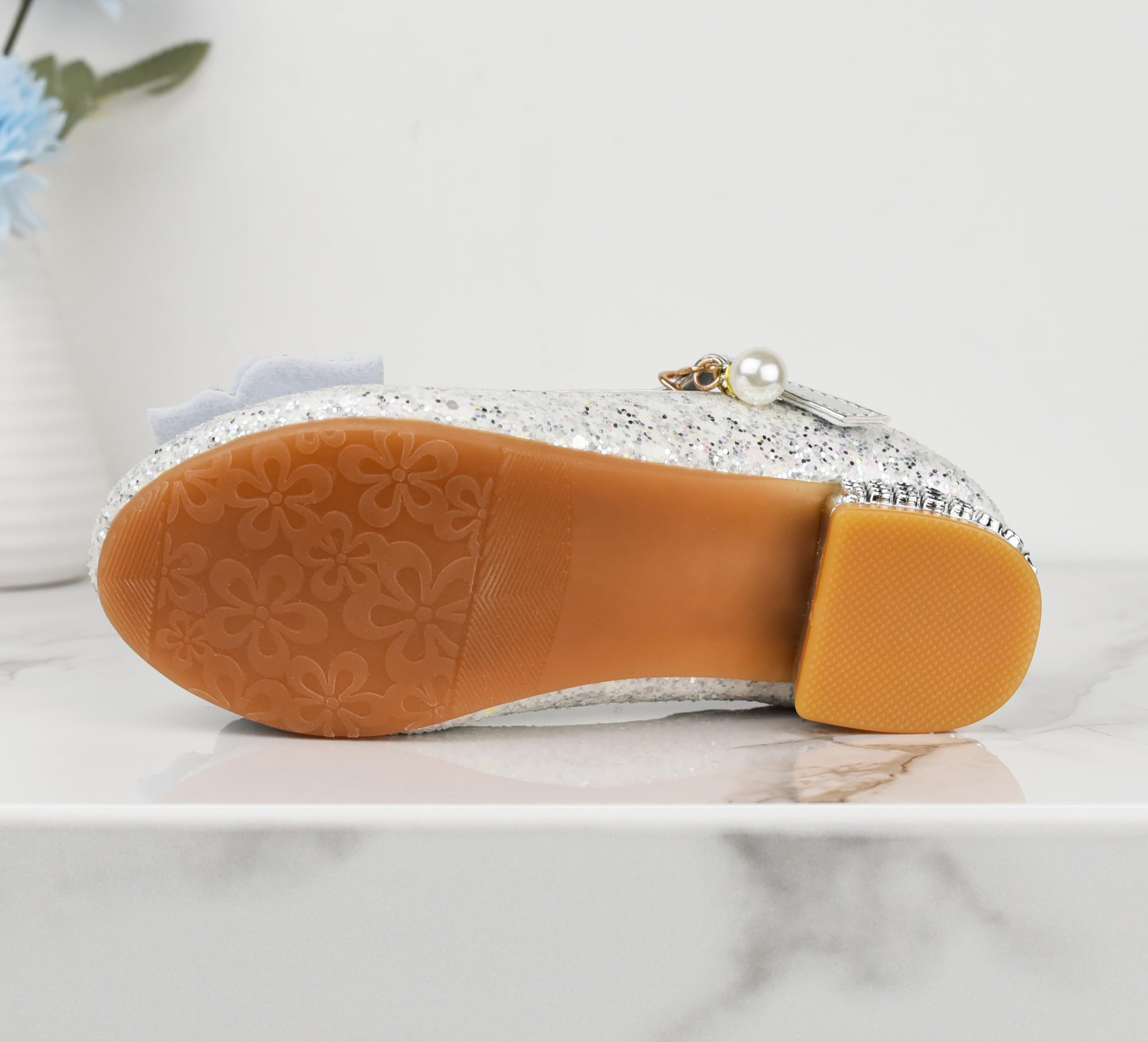 Zapatos de Princesa para Niñas, Zapatos con Lentejuelas Purpurinas Elegantes para Disfraz, Fiestas, Bodas