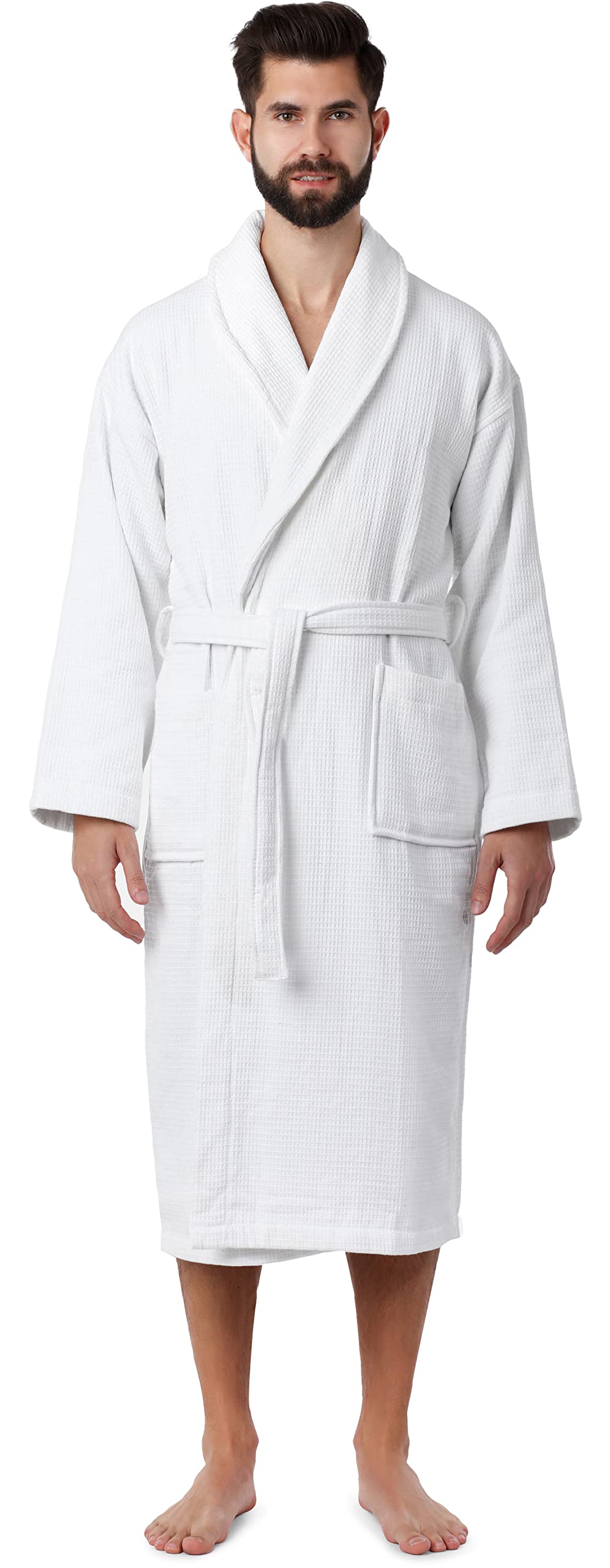 Ladeheid Herren Frottee Bademantel aus 100% Baumwolle Waffelpiqué LA40-226