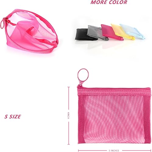 Miniatura 4 de patu Bolsas de malla con cremallera, organizador de accesorios cosméticos de maquillaje de belleza, kit de aseo de viaje, bolsa de almacenamiento,