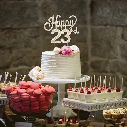 Miniatura 292 de LINGTEER Decoración de pastel de diamantes de imitación dorados para cumpleaños número 15 – Cheers to 15th Birthday Quince años de edad, decoración