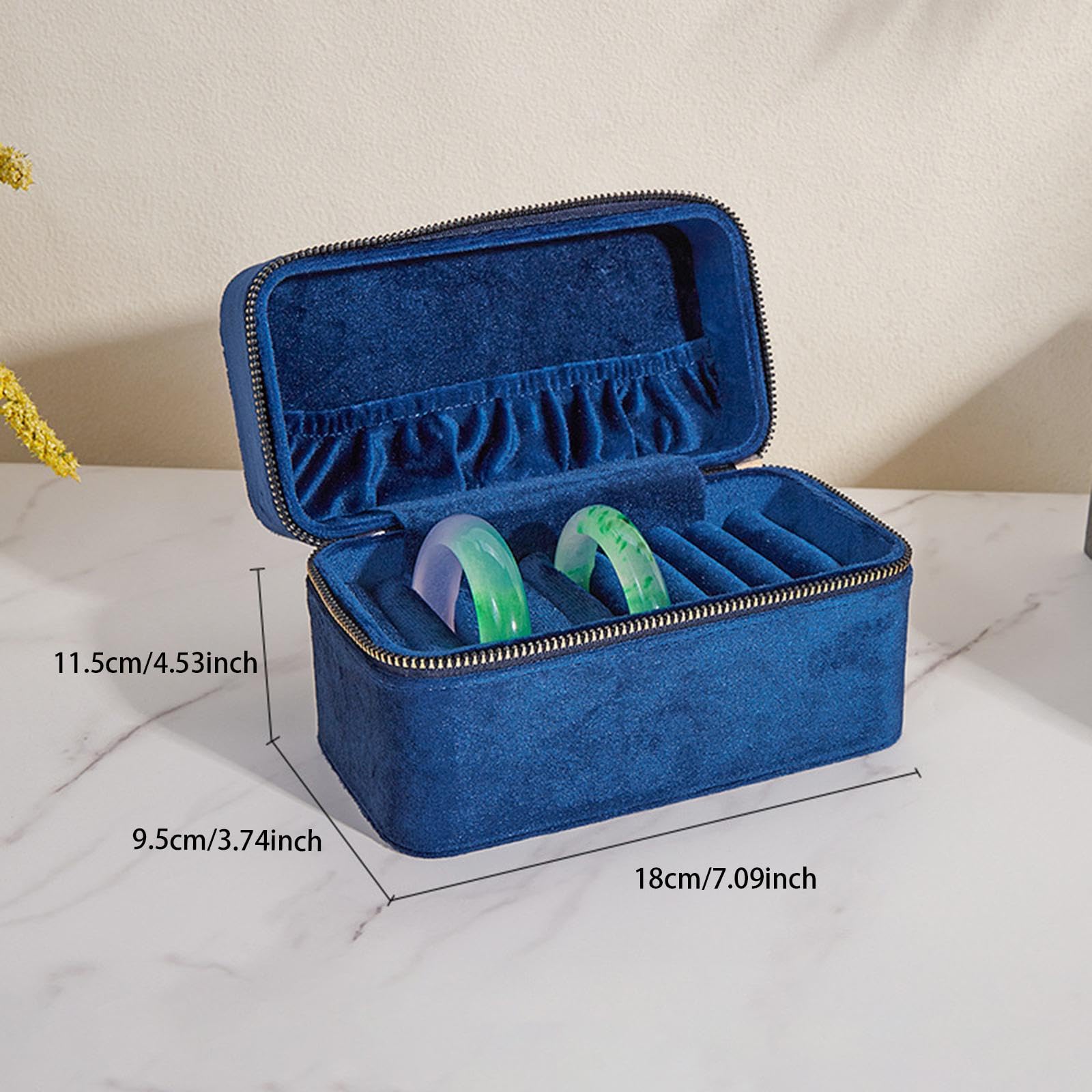 Portagioie per Bracciali con Cerniera E 9 Scomparti Individuali, Realizzato in Similpelle Vellutata. Portatile Ed Elegante, Ideale per Viaggi, Fiere E