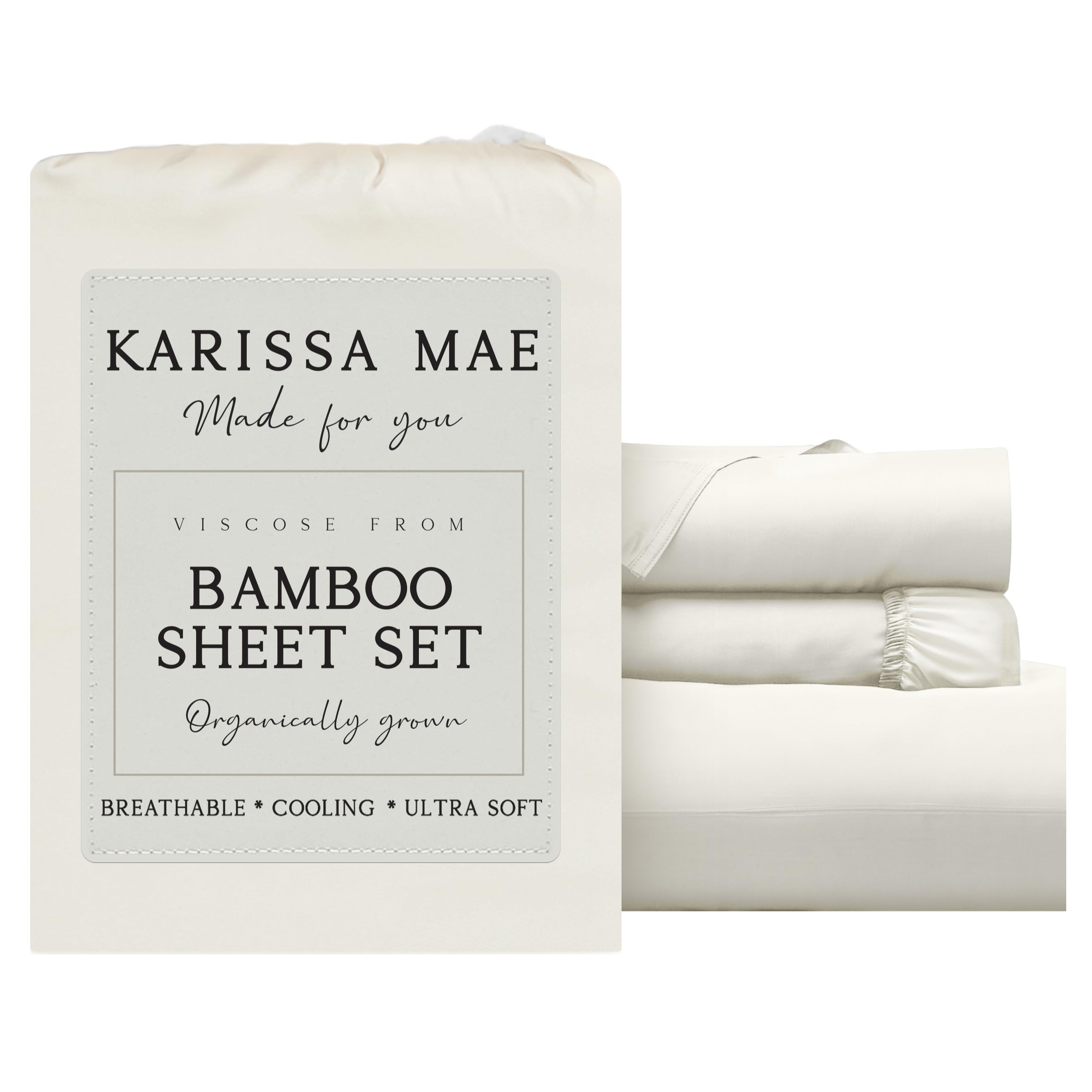 KARISSA MAE Luxury Bamboo Viscose Twin Size Sheet Set