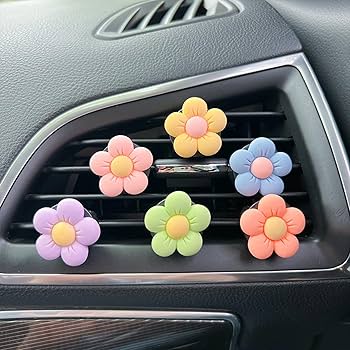 Clip Deodorante Auto A Forma Di Fiore - Confezione 12 Pezzi Con 24 Pastiglie Profumate, Per Auto E Casa