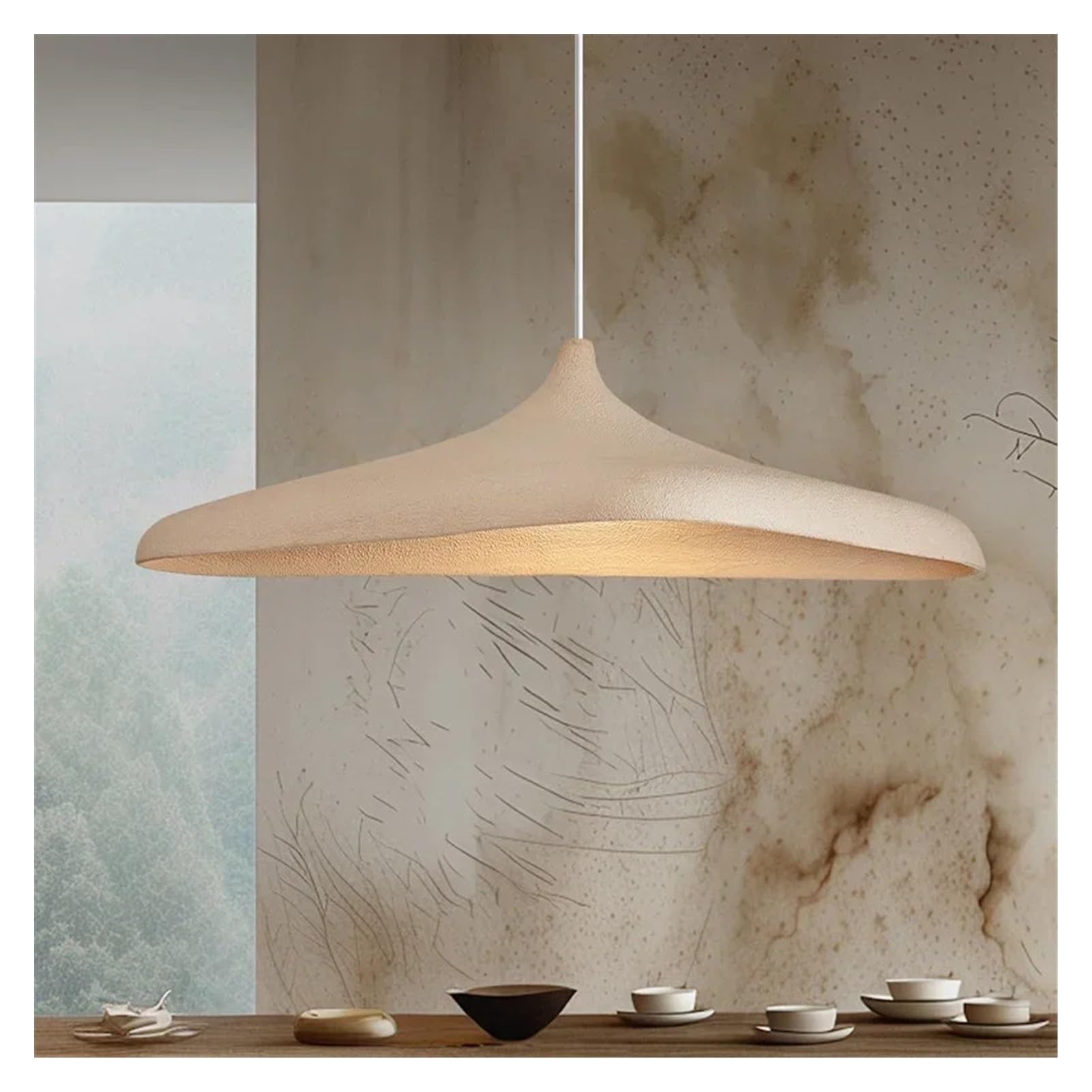 Lampa wisząca LED w stylu skandynawskim do salonu, jadalni, sypialni (trzonek E27, brązowa, 80 x 42 x 22 cm, neutralna)