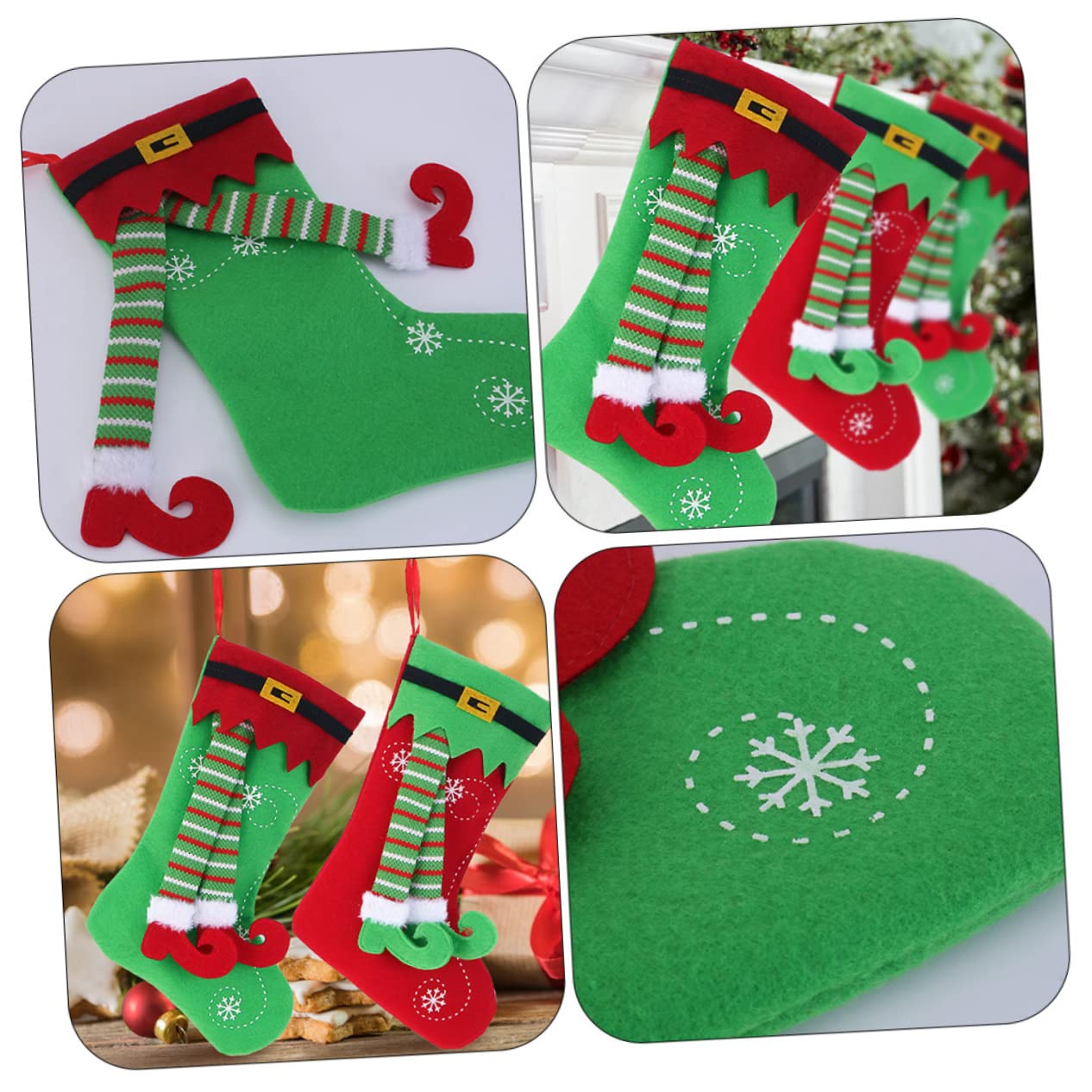 TOPBATHY 8 STK Bein Weihnachtsstrumpf Weihnachtsstrumpfbeutel Weihnachtsstrumpf Zum Aufhängen Weihnachtsstrumpf Strumpf Für Den Weihnachtsbaum Weihnachtstüten Mit Süßigkeiten Stoff