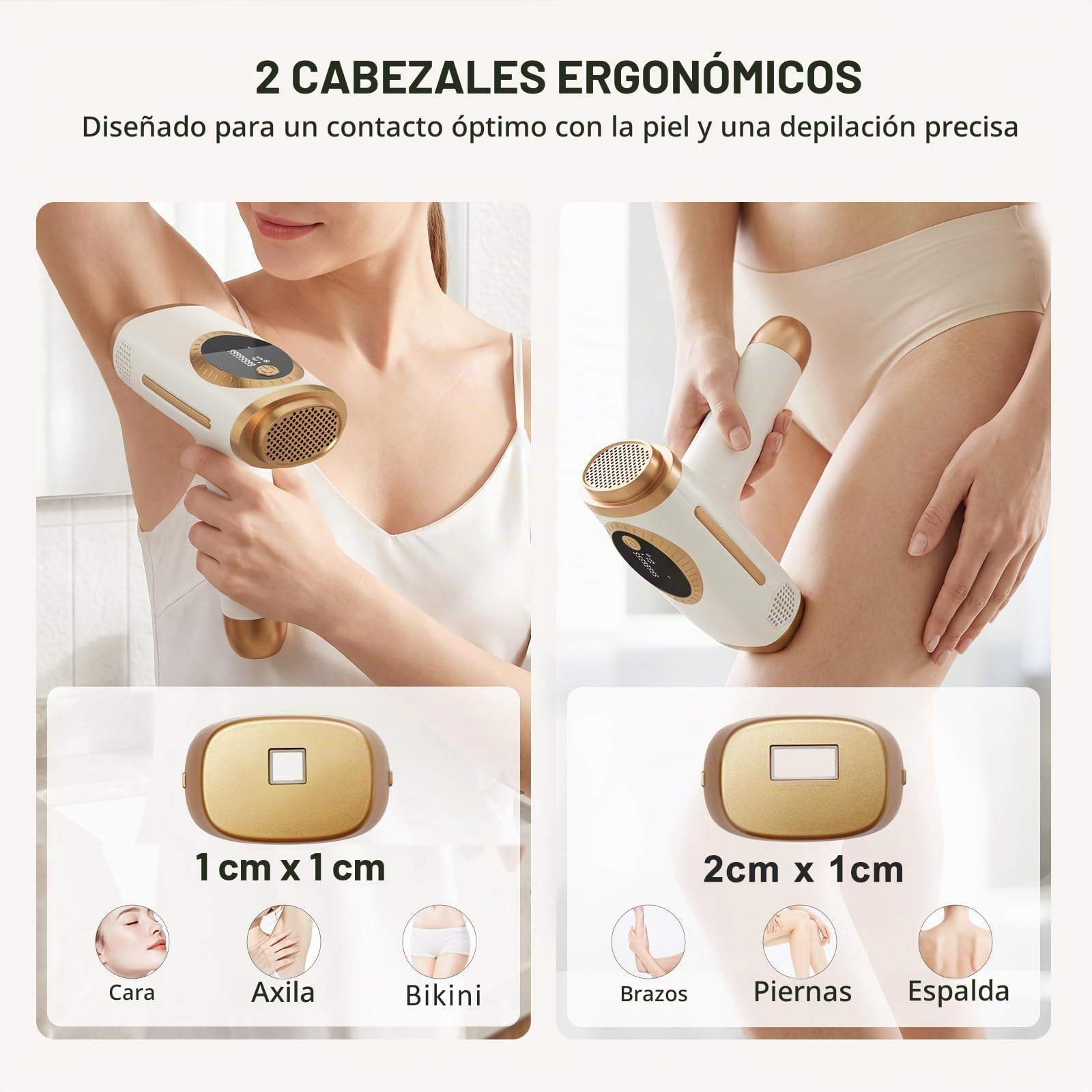 NALONE Depiladora IPL 4 en 1, Luz Pulsada para Mujeres y Hombres | ipl depiladora laser 10 niveles de potencia, modos HR/SC/RA/BT, uso doméstico para rostro, cuerpo y axilas