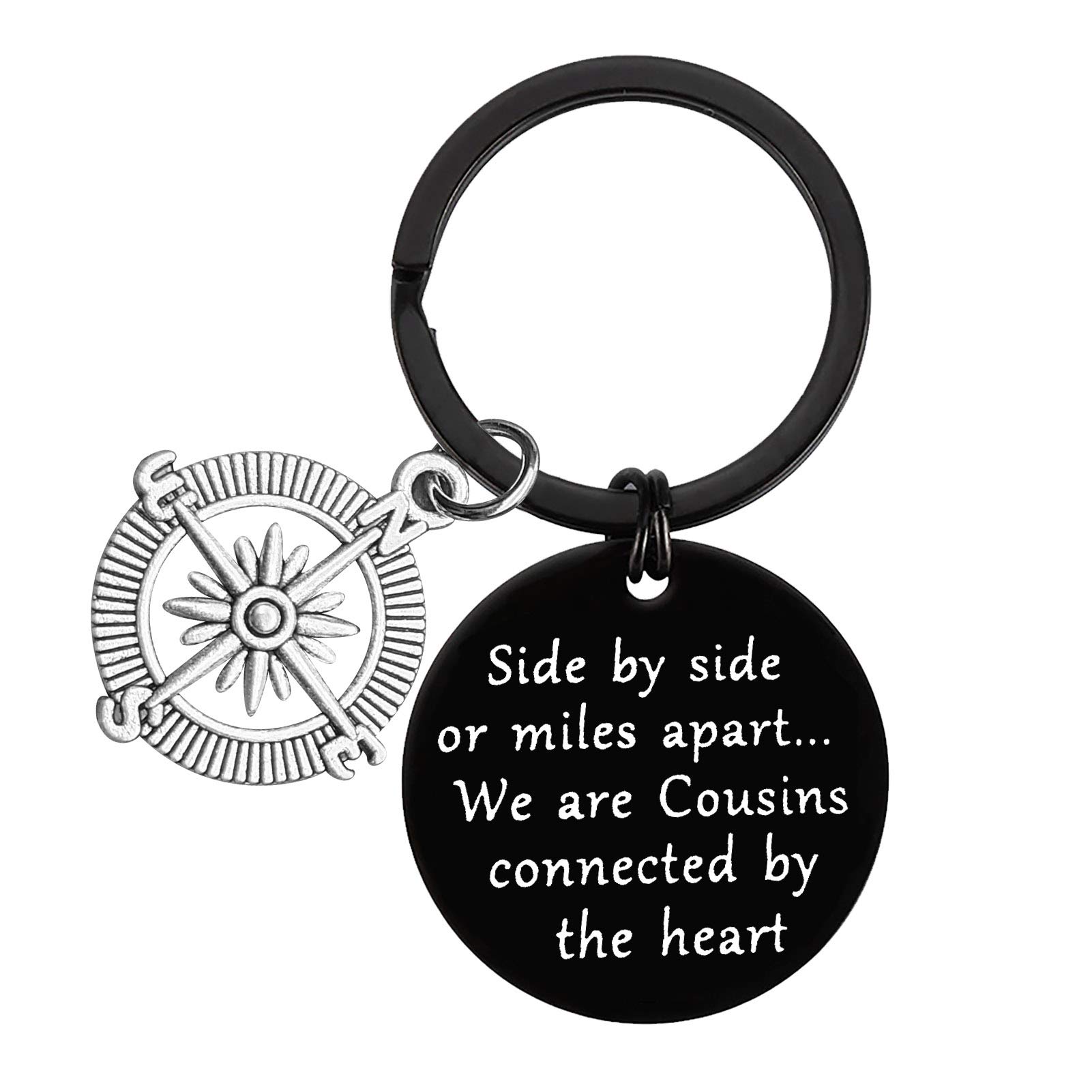 Dabihu Black Cousins Gift Keyring Best Friends Gift We Are Cousins Connected By The Heart Keychain Cousin Gifts For Cousins Christmas Birthday Gifts For Cousins Family Long Distance Present Key Ring