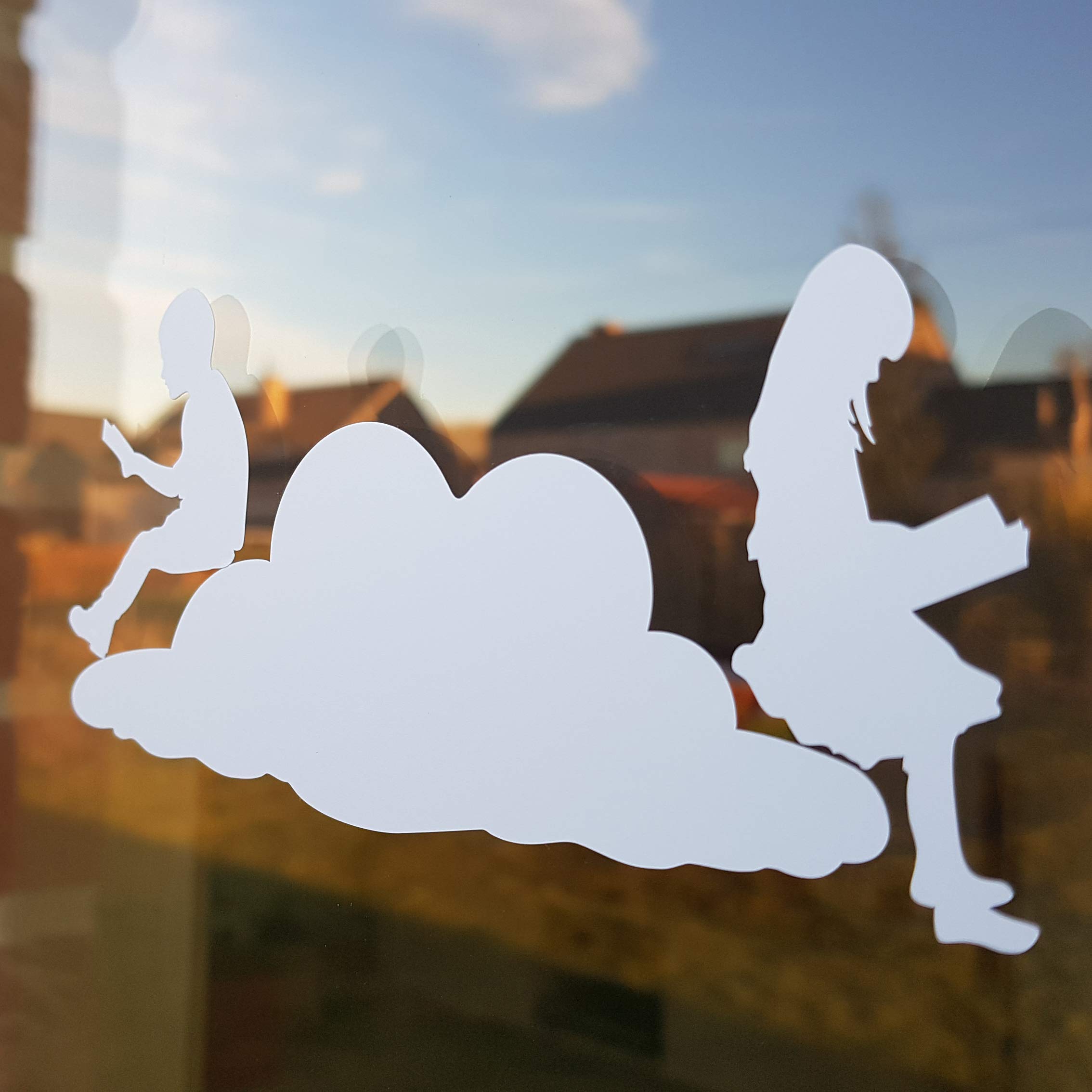 Imaggge.com Anti-Collision Stickers for Glass Doors (Clouds), Prevents Birds or People Bumping into Windows, vinyl, white - Image 4