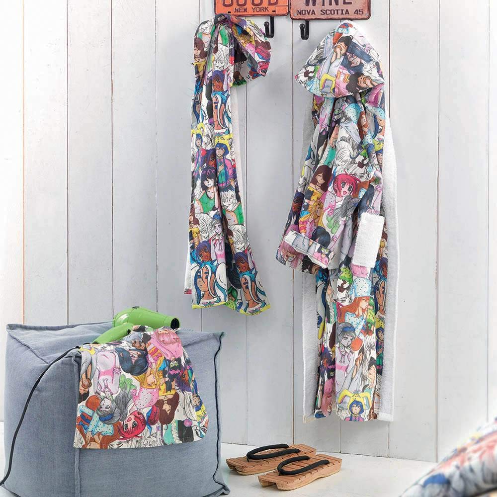Gabel - Albornoz Infantil con Capucha, Manga Multicolor, Talla 4 (años 9-10, 131-140 cm)