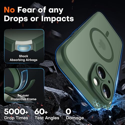 Miniatura 80 de TOCOL Funda magnética para iPhone 15 Pro Max, protección completa mejorada de la cámara, compatible con Magsafe, protección contra caídas, funda