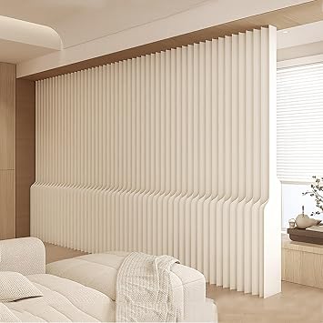 Paper Room Divider, Folding Privacy Screens, Portable Partition Wall Decorative Privacy Screen for Exhibitions, Salons, Home Office200x26x150cm