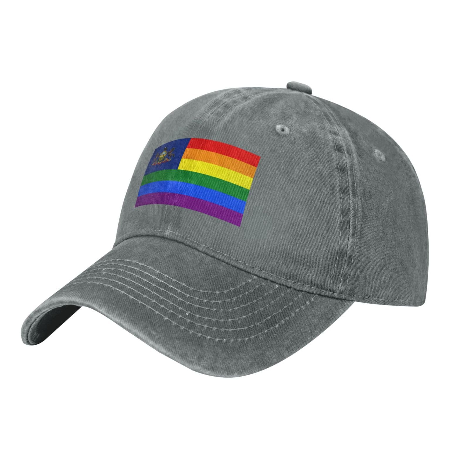 Pride Rainbow LGBT Flag of Pennsylvania Baseball Cap Women Men Sun Hat Vintage Cowboy Hats Golf Caps
