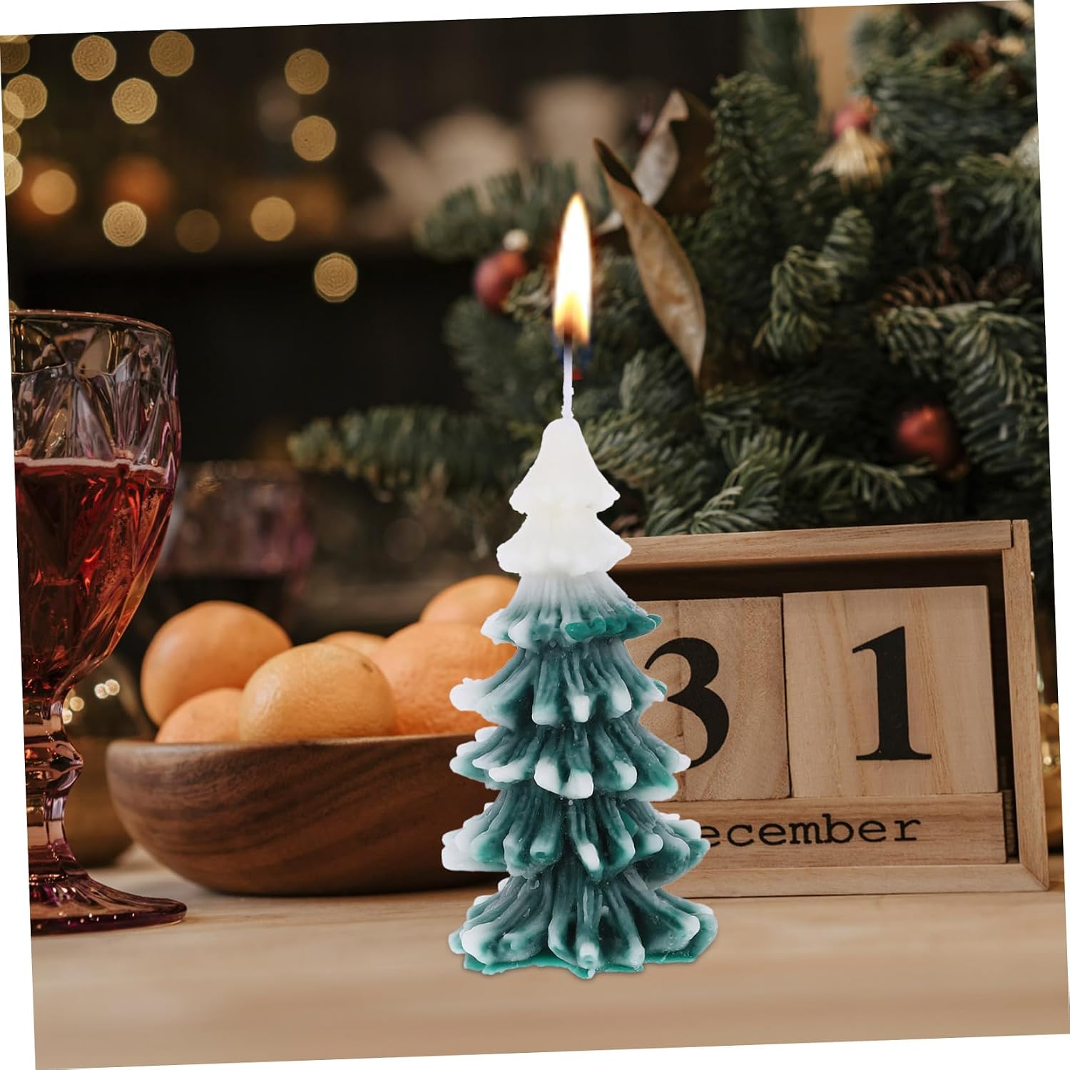 Christmas Tree Shape Scented Candle, Soy Wax Home Decor Xmas