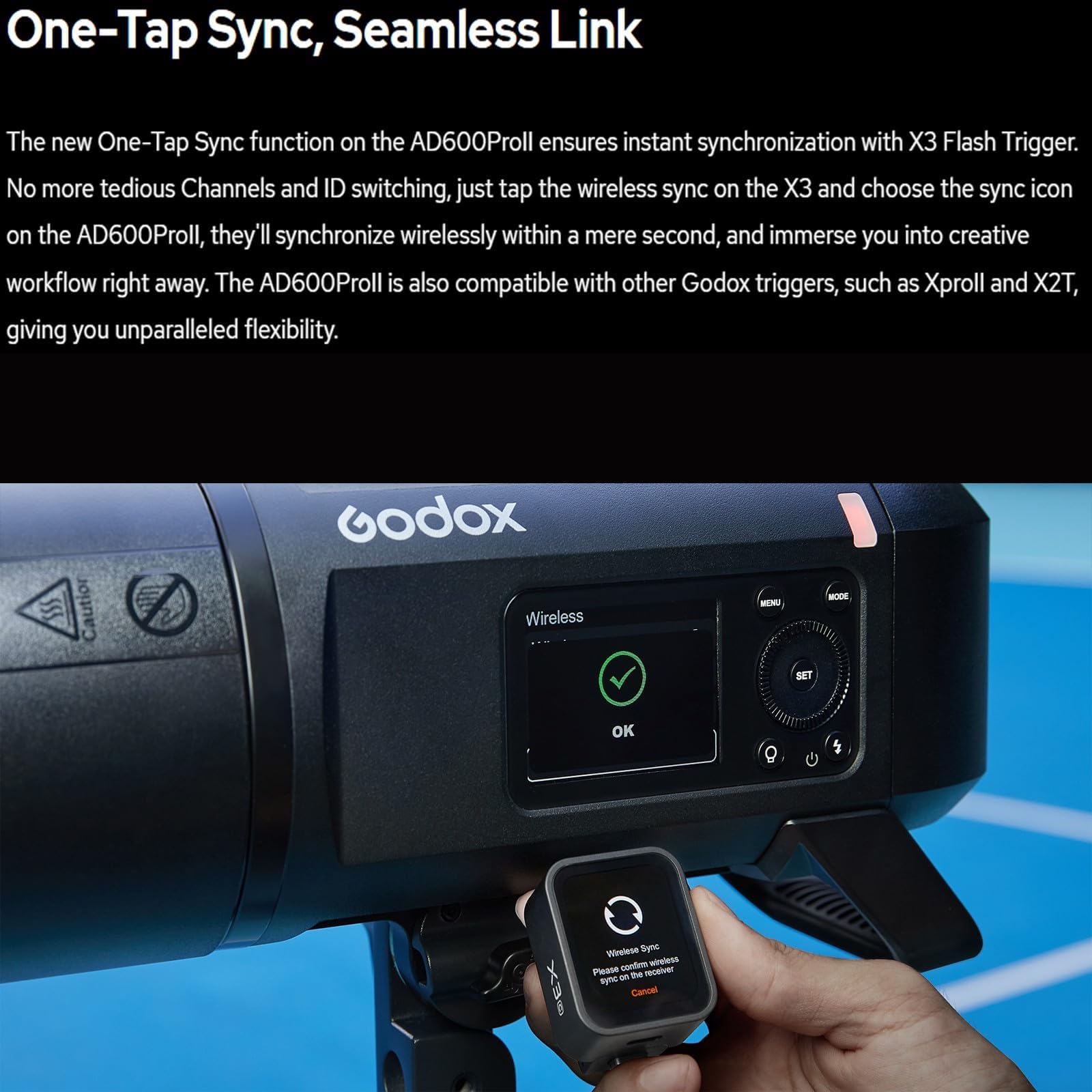 Godox AD600 Pro II 600Ws G87 Flash Stroboscopico per Esterni,2.4G TTL 1/8000 HSS,0.01~0.9s Tempo Riciclo,40W Bicolore LED Luce Modellante per Canon Sony Nikon Fujifilm Olympus Panasonic Pentax Leica