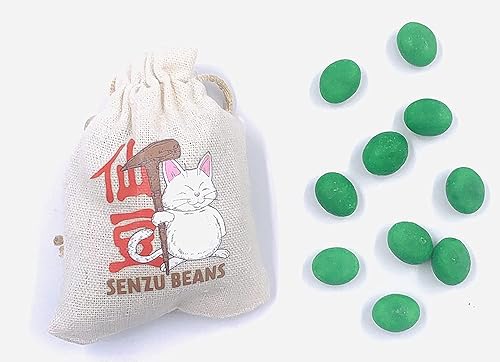 Miniatura 2 de Boston America Dragonball Z Senzu Beans Candy - Bolsa coleccionable con cordón Korin con sabor a manzana verde agria, 2 onzas, caja de exhibición de