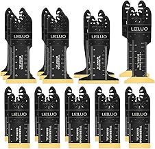 LEILUO 20 Pieces Titanium Multitool Saw Blades Set Universal Oscillating Saw Blades Kit with Longer & Wider Blades for Wood Plasterboard Nails Thin Metal Storage Bag Included