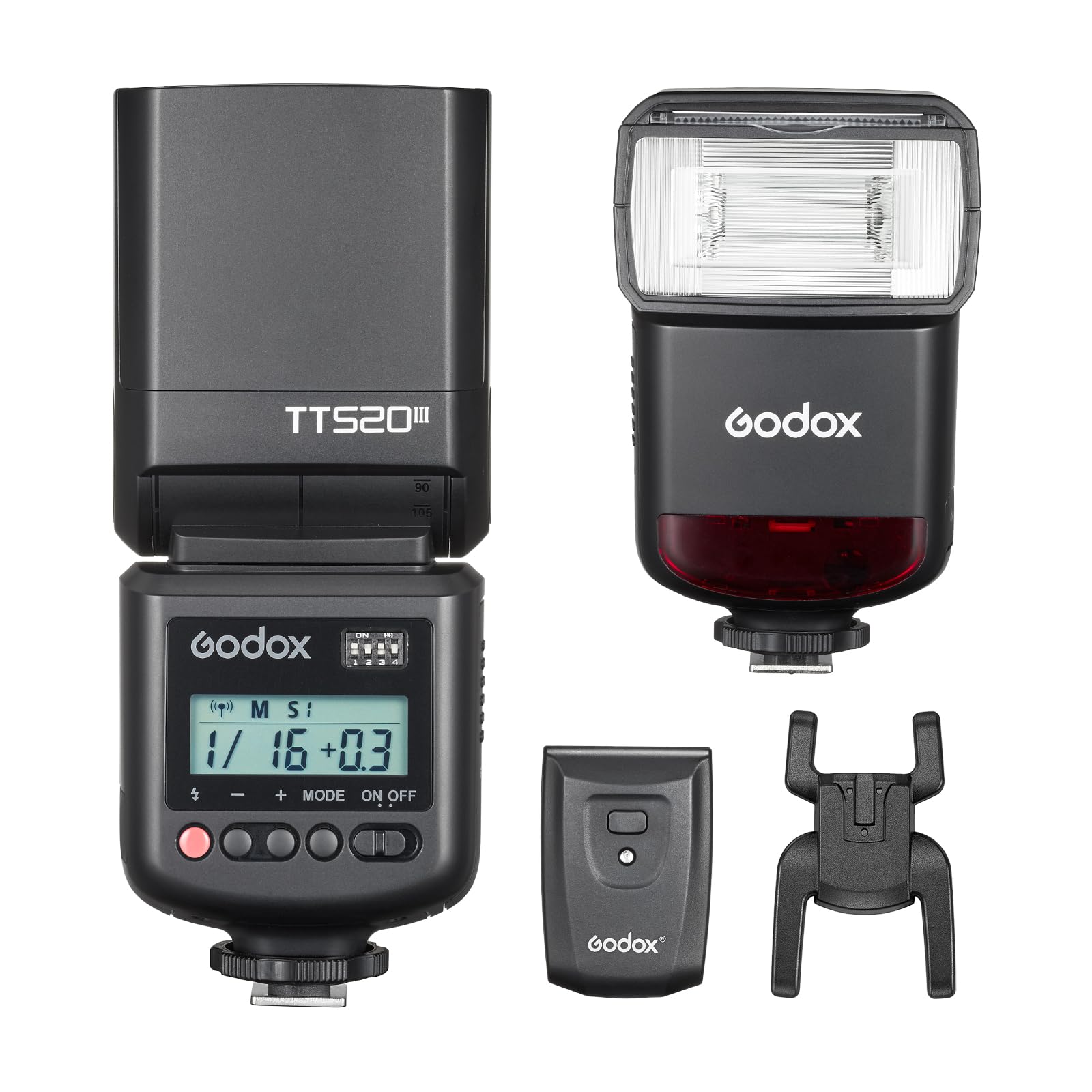Godox TT520III Camera Flash Speedlite con Trasmettitore RT, 433MHz Triggering Wireless, 1.8s Tempo di Riciclo, GN33 On-Camera Speedlight per Canon Sony Nikon Fujifilm Olympus Fotocamera | Triggering Wireless 433MHz, 1,8s Tempo di Riciclo, GN33, con Trasme
