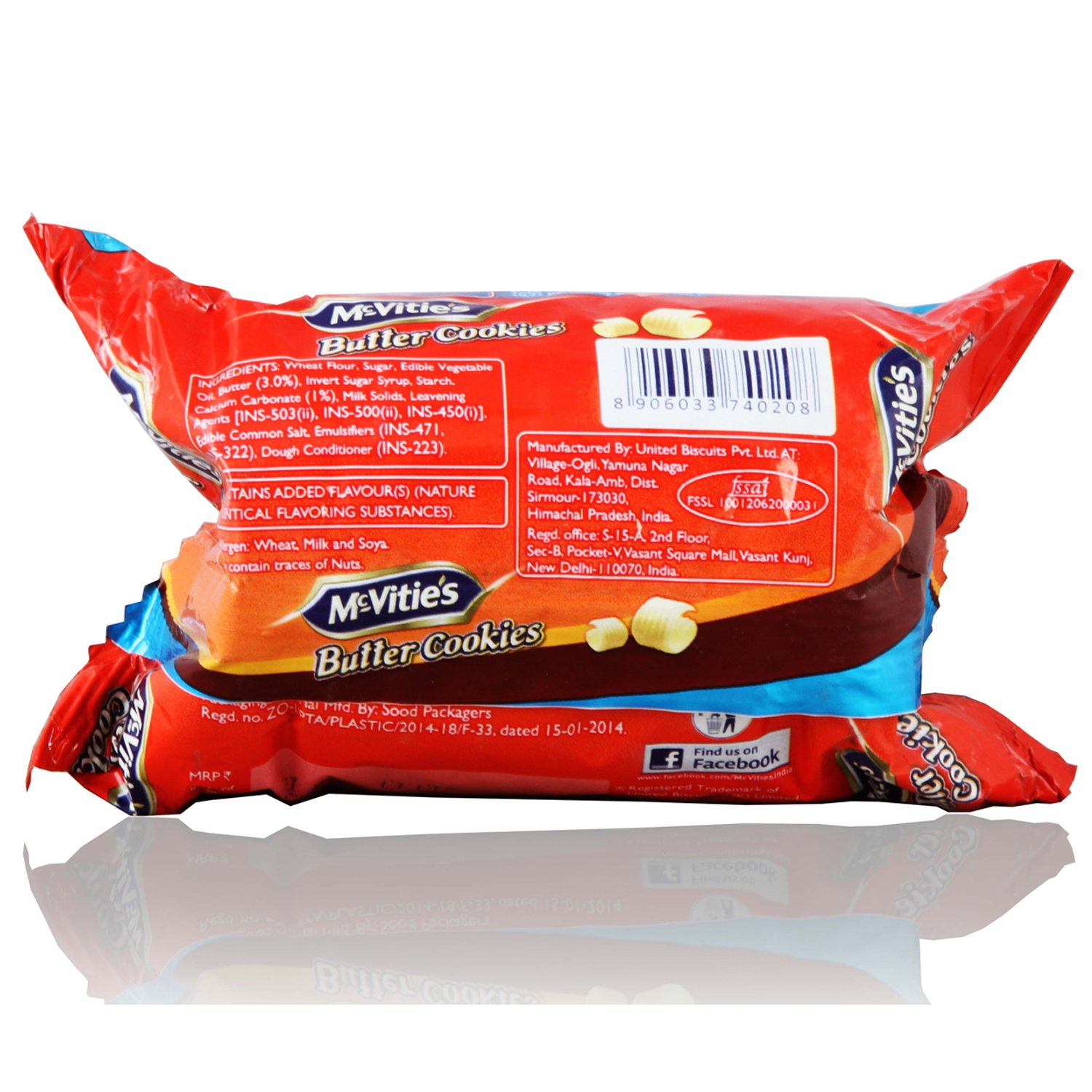 Ｍ.C.Ｂutter4箱。 ダイエット1つ目写真4つの表2つめ、1つの裏 McVities Cookies - Butter, 60g Pack : Amazon.in: Grocery & Gourmet