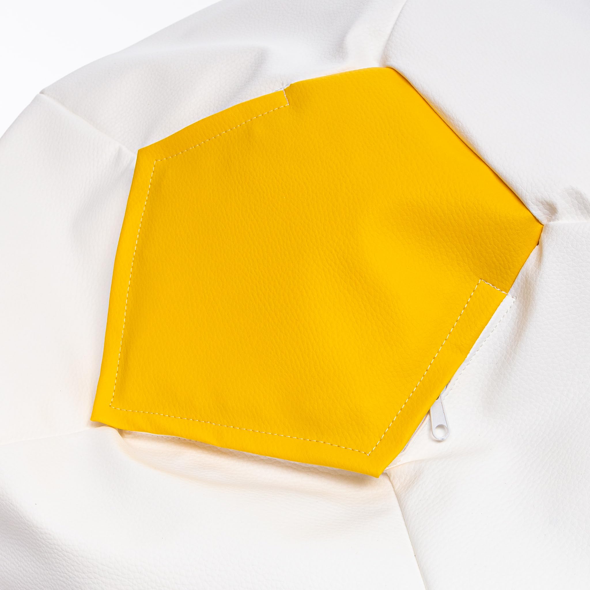 Ecopuf Sitzsack Ball - Bean Bag Ball - Sitzsäcke fur Gaming Sack - Zubehör für Fussball Kinderzimmer - Öko-Leder - 90x55cm, Zitronengelb E18