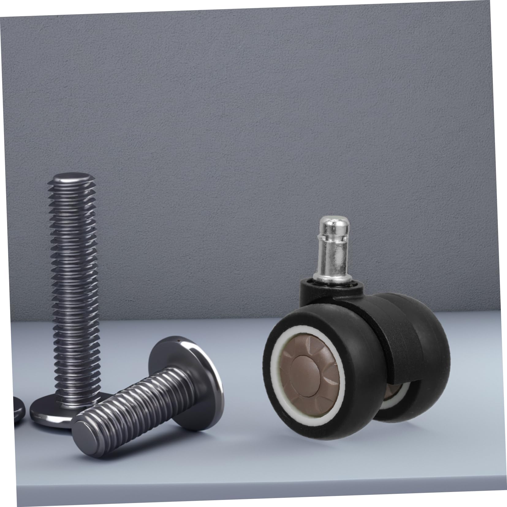 DOITOOL Set 5 Ruote Silenziose per Sedie Ufficio e Gaming in Tpr e Metallo, Doppia Rotazione Liscia, Adatte per Uffici e Sale da Gioco, Design Moderno