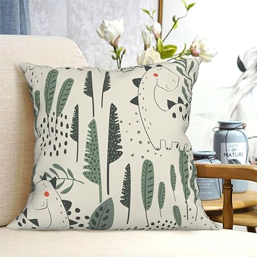 Miniatura 4 de Aimeryup Throw Pillow Covers 16x16 Inch Funny Dinosaur Leaf Decorative Pillow Covers Cushion Covers cojines decorativos para sala Pillow Cases Cute
