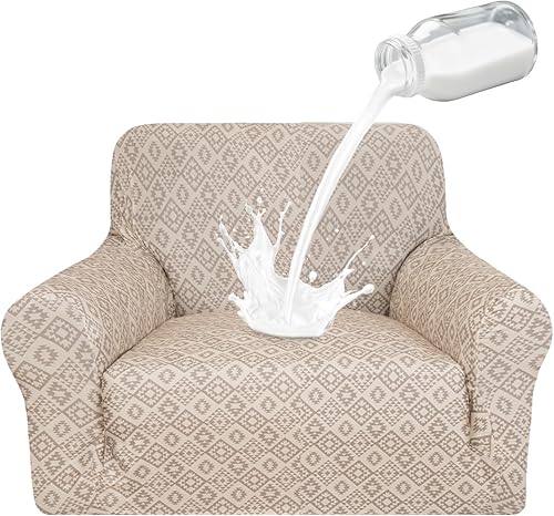 Vista 56 de ALIECOM Fundas 100% impermeables para sofá de 3 cojines, fundas para sofá aptas para mascotas, lavables para perros, fundas elásticas estampadas