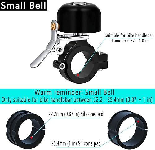 Miniatura 8 de Greallthy Bike Bell Classic Brass Bicycle Bell,Bike Bells for Adults Kids,Loud Sound Bells Fit for 0.87-1.25in/22.2-31.8mm Bicycle Handlebars,Road