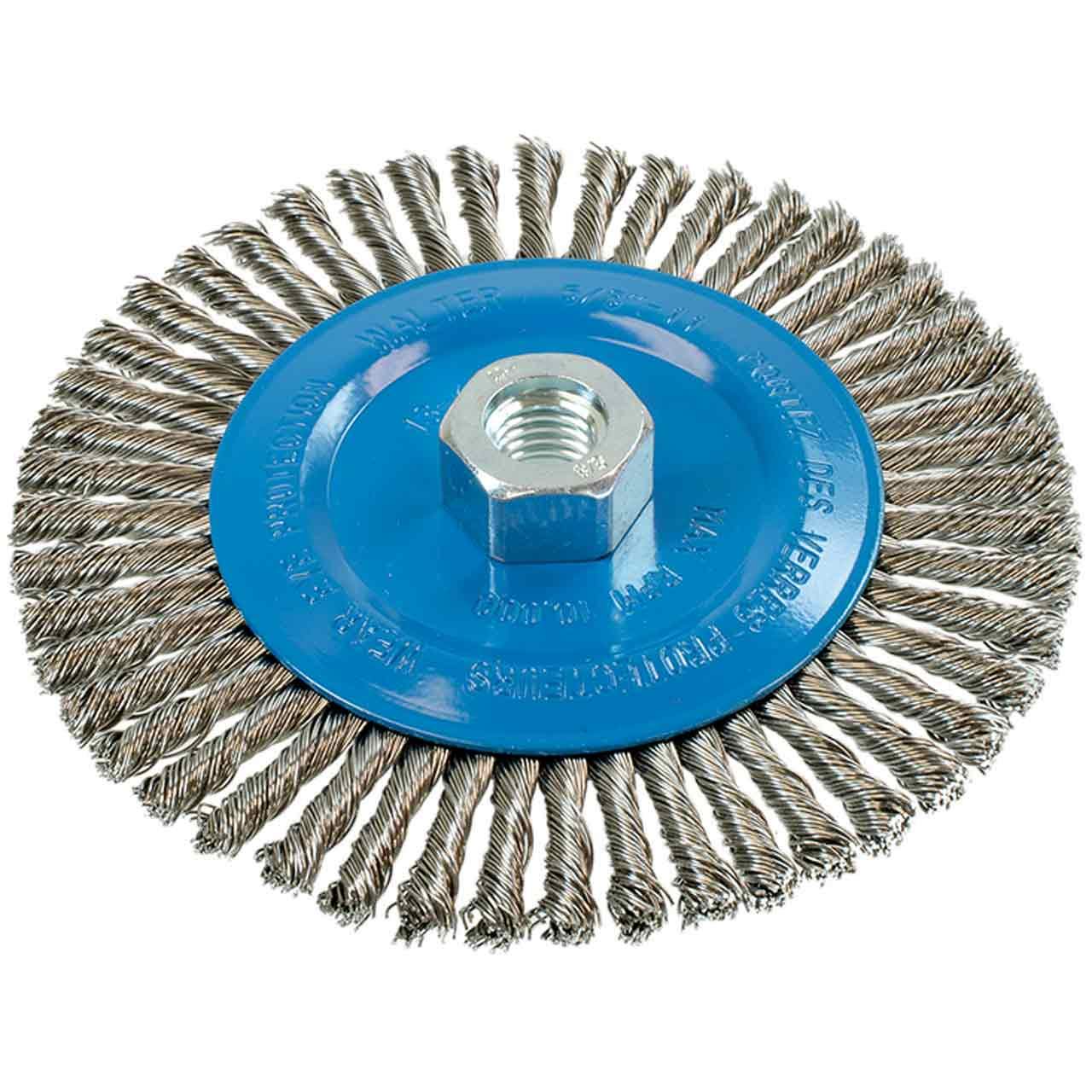 Walter 13K614 Stringer Bead Wire Wheel Brush - 6 in. Stainless Steel Wire Brush