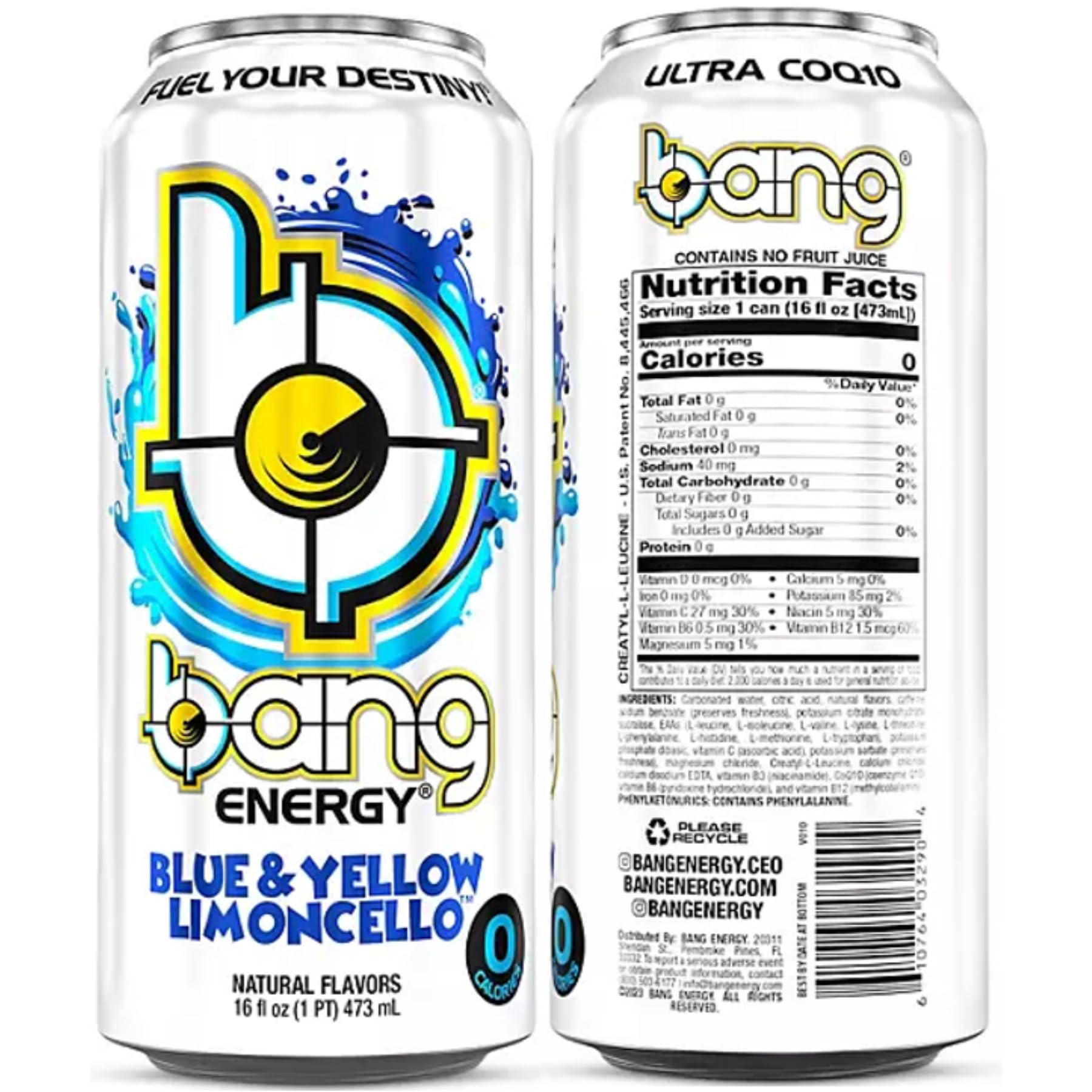 Bang Energy Drinks Pink Variety Pack Of Swirly Pop Blue