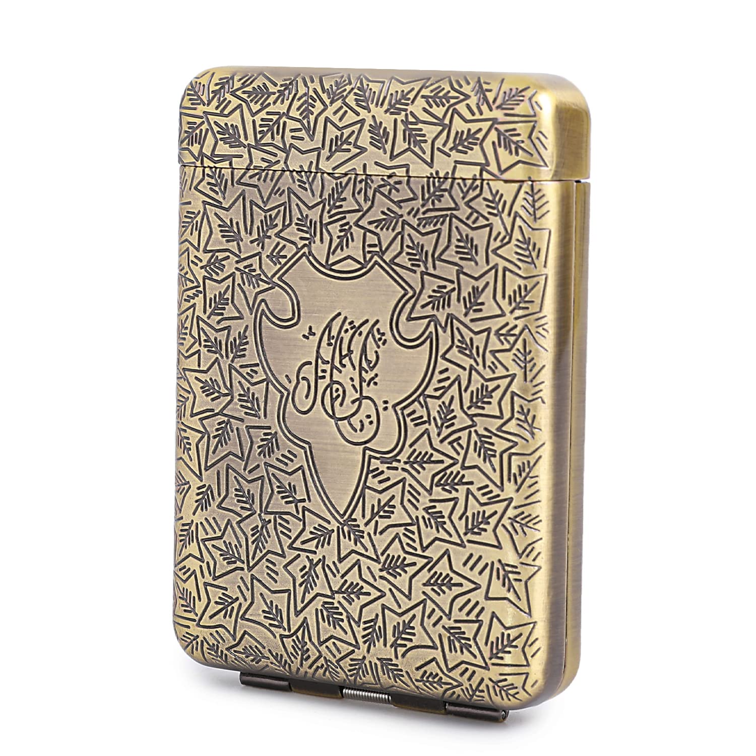 ONEONTA Minimalist Metal Case Vintage Holder Case - Front Pocket Carrying Case - Premium Storage Box for Men and Women, Holds 12, up to 84mm (C-Bronze)