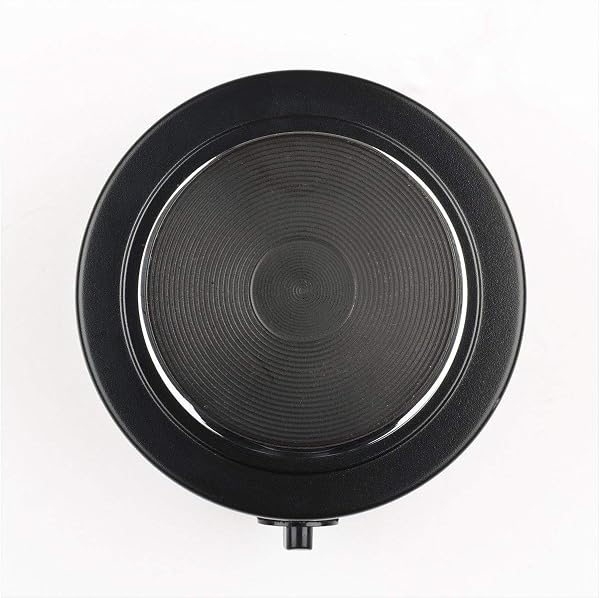 Girmi PE16 Fornello Elettrico, 500 W, Piastra in Ghisa 11cm, Spia di accensione, Piedini di appoggio, Regolazione Temperatura, Nero - 5