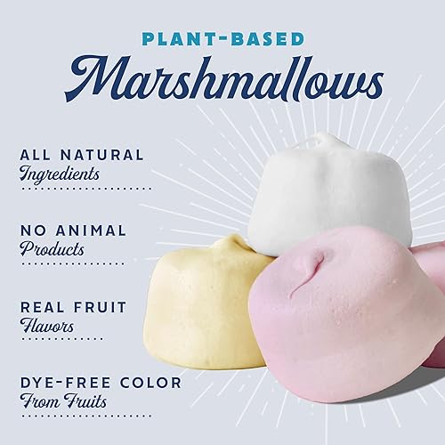Miniatura 4 de GoodMallow Malvaviscos veganos - Malvaviscos grandes Kosher Halal sin gluten, sin lácteos, saludables, naturales sin gelatina para chocolate