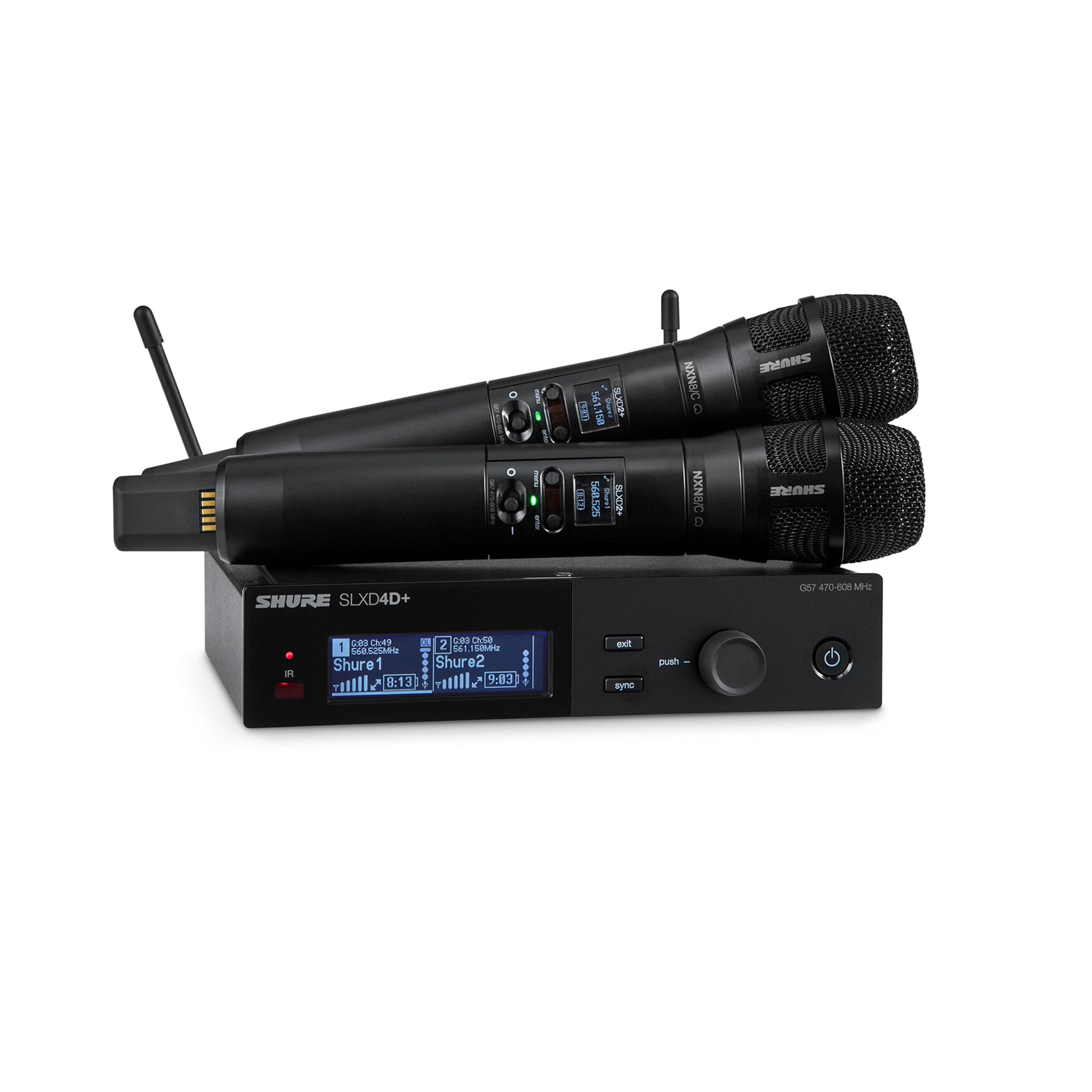 Shure SLXD24D+/58 Dual Handheld Wireless System - SLXD4D+ Dual Receiver, 2 SLXD2+ Handhelds with Nexadyne 8/C Capsule, Bluetooth Monitoring, G57 Band-picture-29