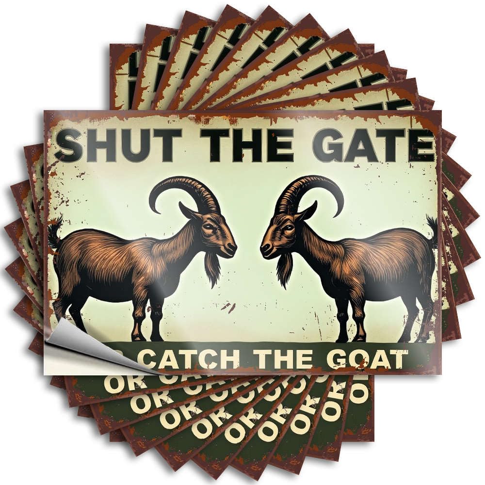 Cool Wall Decor Window Tattoo - Shut The Gate Or Catch The Goat Snarky Durable Sticker Easy Apply for Texas Decor(8X12CM)