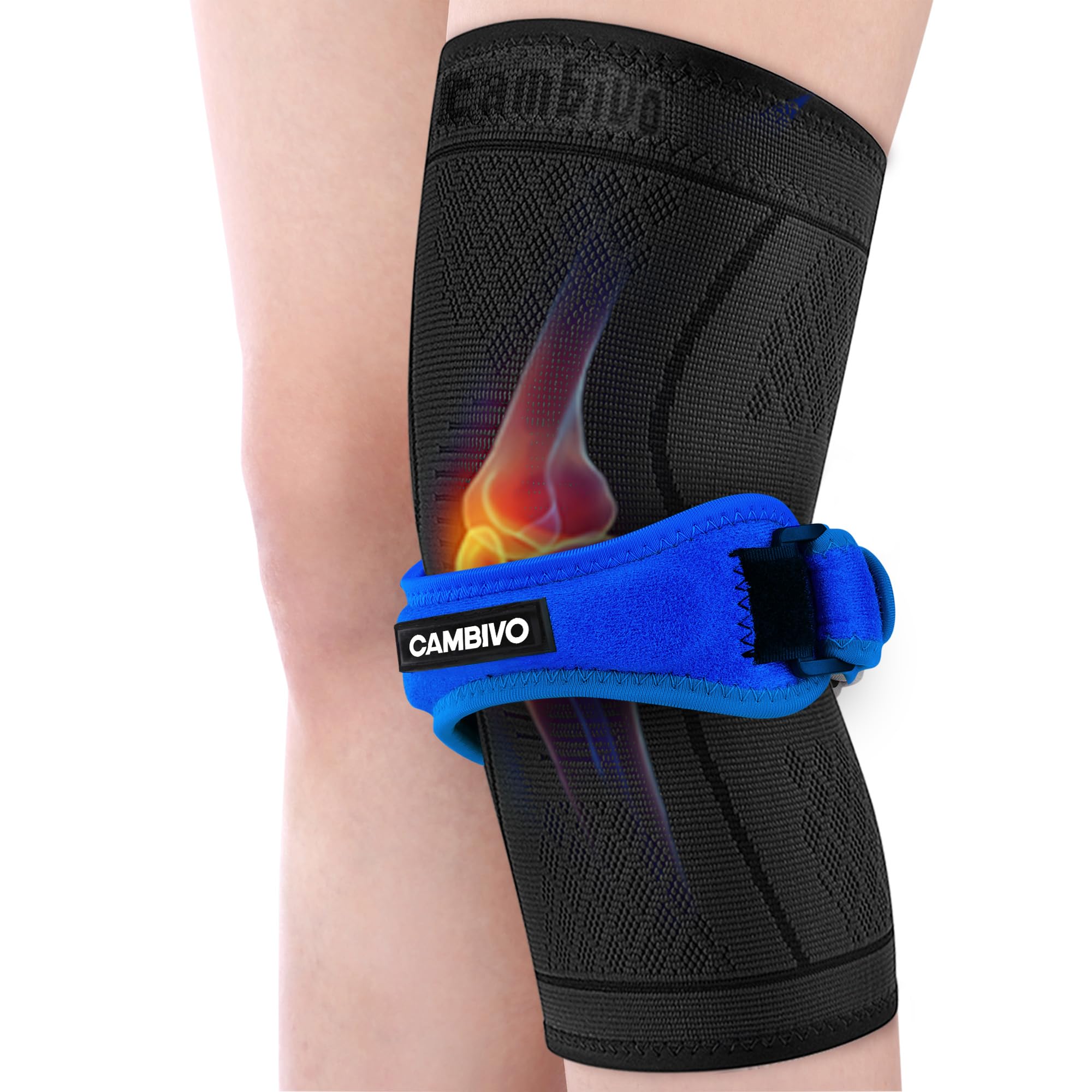 Amazon.com: CAMBIVO NS10 Knee Brace & Patellar Tendon Support Straps ...