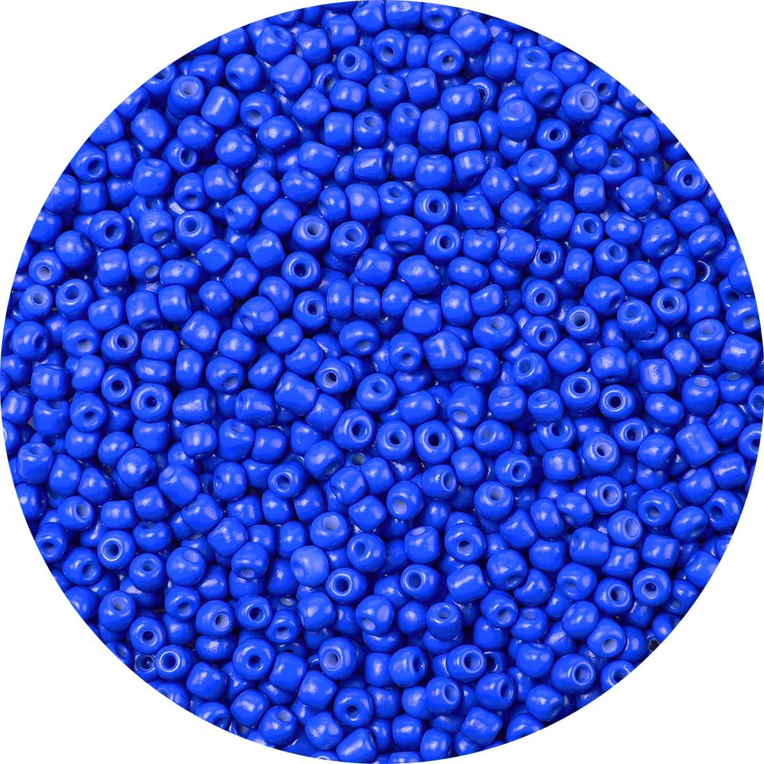 GAGANIU 2000pcs Blue Glass Seed Beads, Colorful Tiny 4mm Beads for Jewelry Making, Beading Supplies.