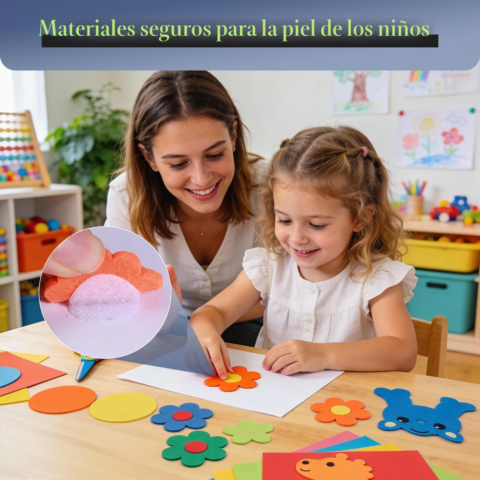 Oderra 400 piezas de Scratch adhesivo redondo, 200 pares de puntos autoadhesivos redondos de 20 mm, pastilla de Scratch adhesivo, para manualidades, etc