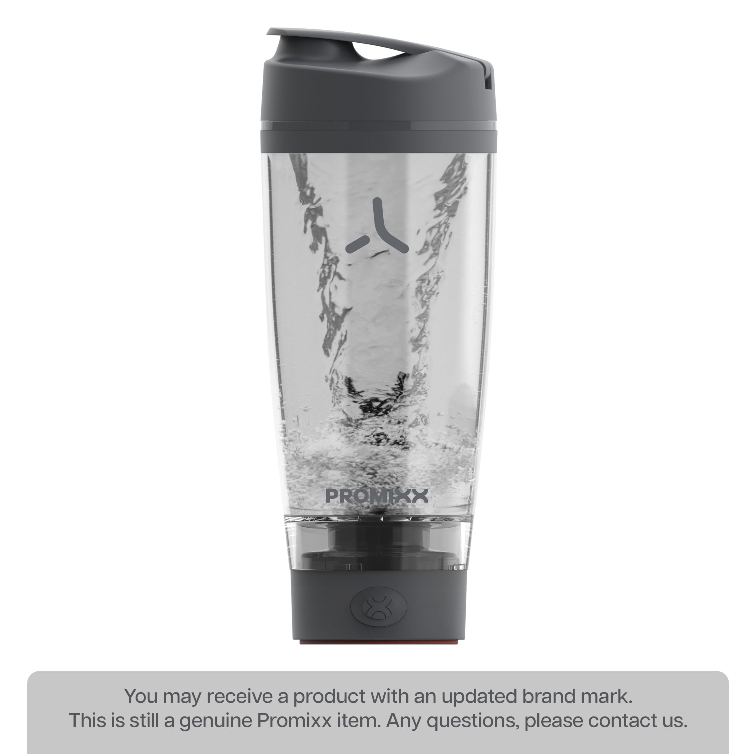 Promixx Pro Shaker Électrique – 600ml – Mélangeur Vortex Protéiné Rechargeable USB-C avec Technologie X-Blade & Stockage Suppléments – Shaker Sans BPA Facile à Laver Fitness & Voyage – Gris Graphite
