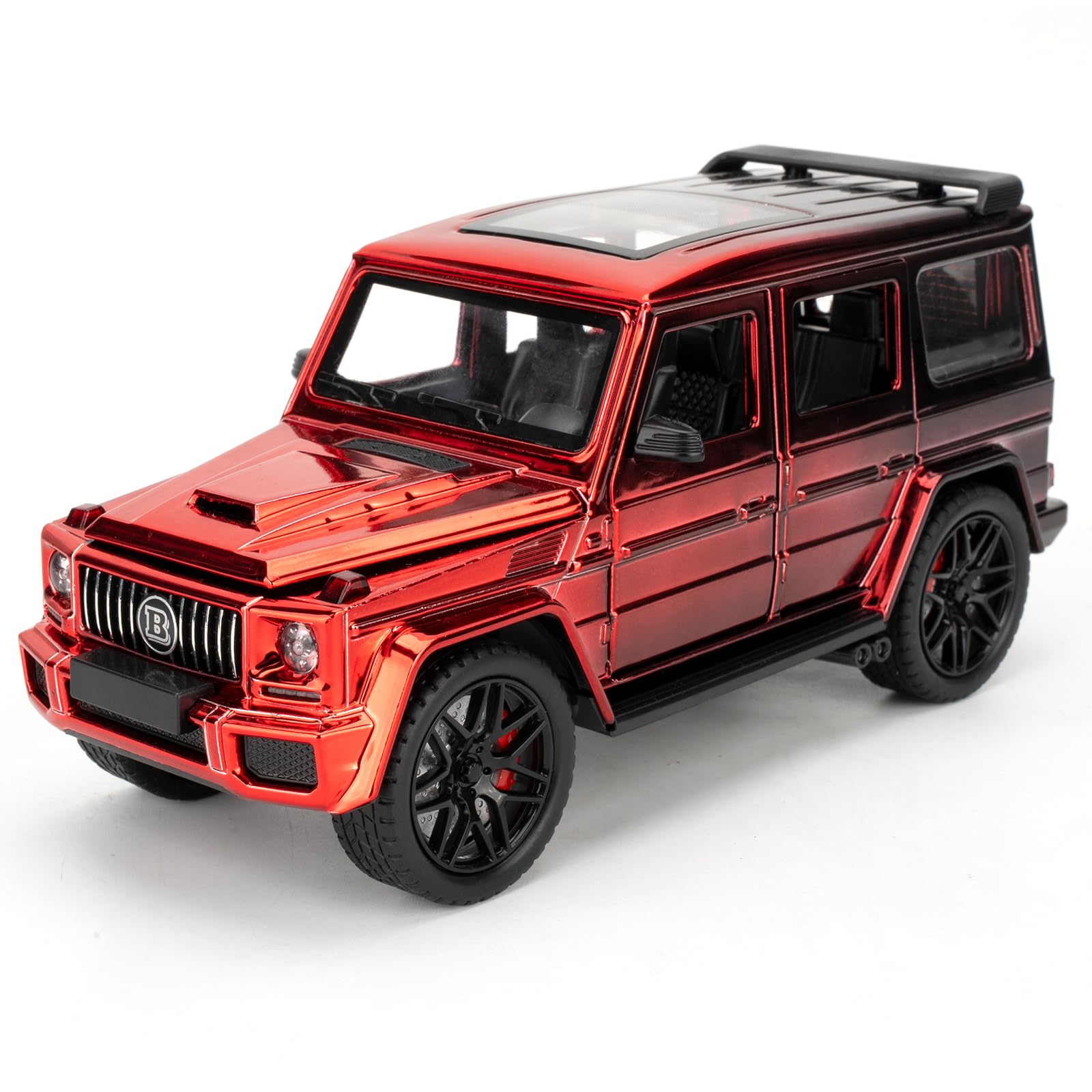 1:24 G63 Pull Back Alloy Car Model, Coche de Juguete con Efectos de Sonido y luz, Modelo de Alto Rendimiento, vehículo de Juguete Regalo para niños y niñas a Partir de 3 años (Rojo