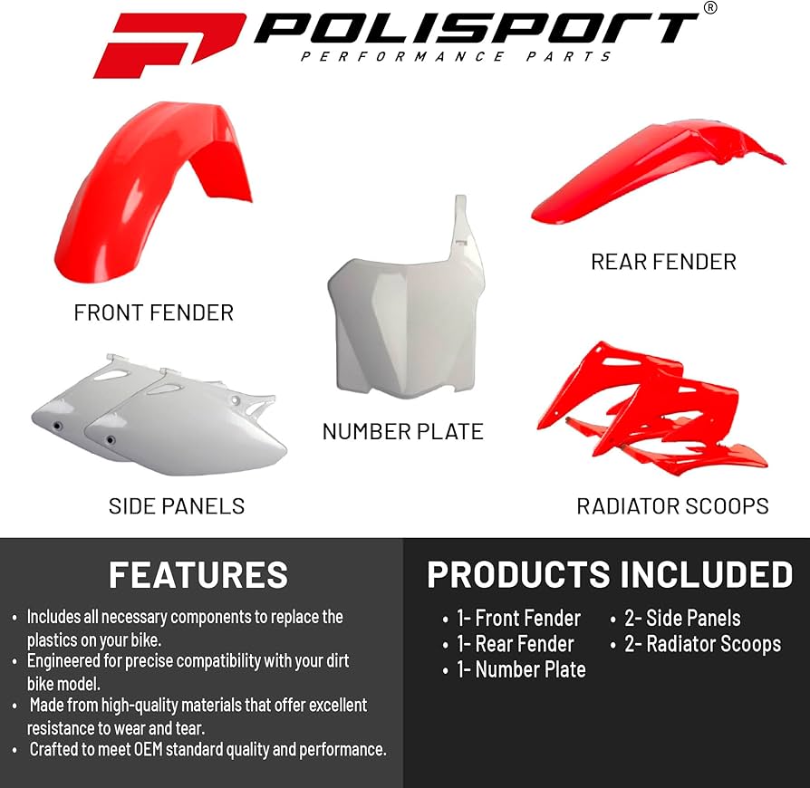Amazon.com: Polisport Motocross (MX) Replica Plastic Kit for Honda Amazon.com: Polisport Motocross (MX) Replica Plastic Kit for Honda