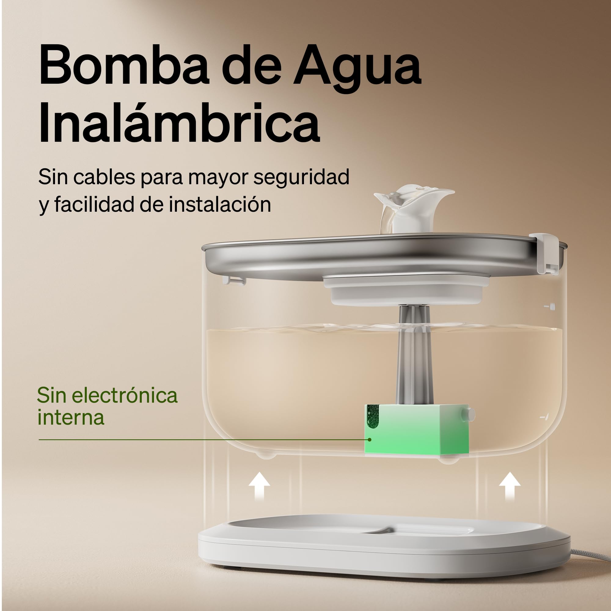 PETLIBRO - Fuente de Agua para Gatos con Bomba inalámbrica n.º 1 de Acero Inoxidable Dockstream – Limpieza fácil, 23 DB – Ultra silenciosa – Dos Modos de Consumo, Libre de BPA – 2,5 l