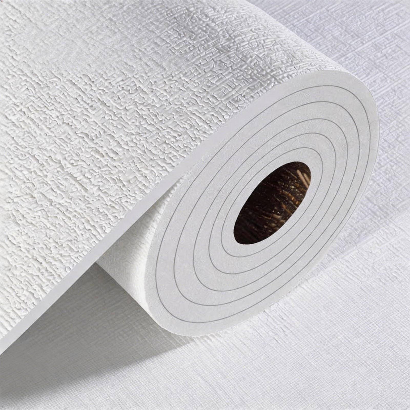 BVCL Self-Adhesive Thermal Insulated Wallpaper, Peel and Stick 5mm 3D Texture Foam Anti-Collision Upholstered, Waterproof Moisture-Proof Wall Sticker(White,50cmx20m)