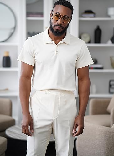 Miniatura 4 de Know Me - Camisa polo de manga corta para hombre y pantalones acampanados ajustados con patrón de costura, código de diseño ME2035, tallas