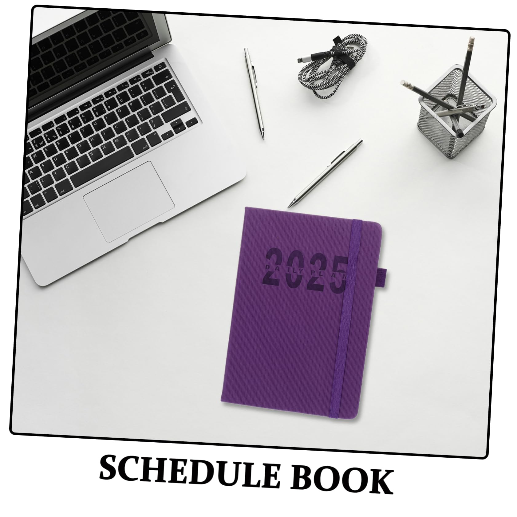 Homoyoyo Agenda Mensile e Settimanale con Cinturino Portapenne Integrato Planner in Pelle Pu e Carta Resistente per Studenti Lavoratori e Viaggiatori per Organizzare Programmi e Prendere