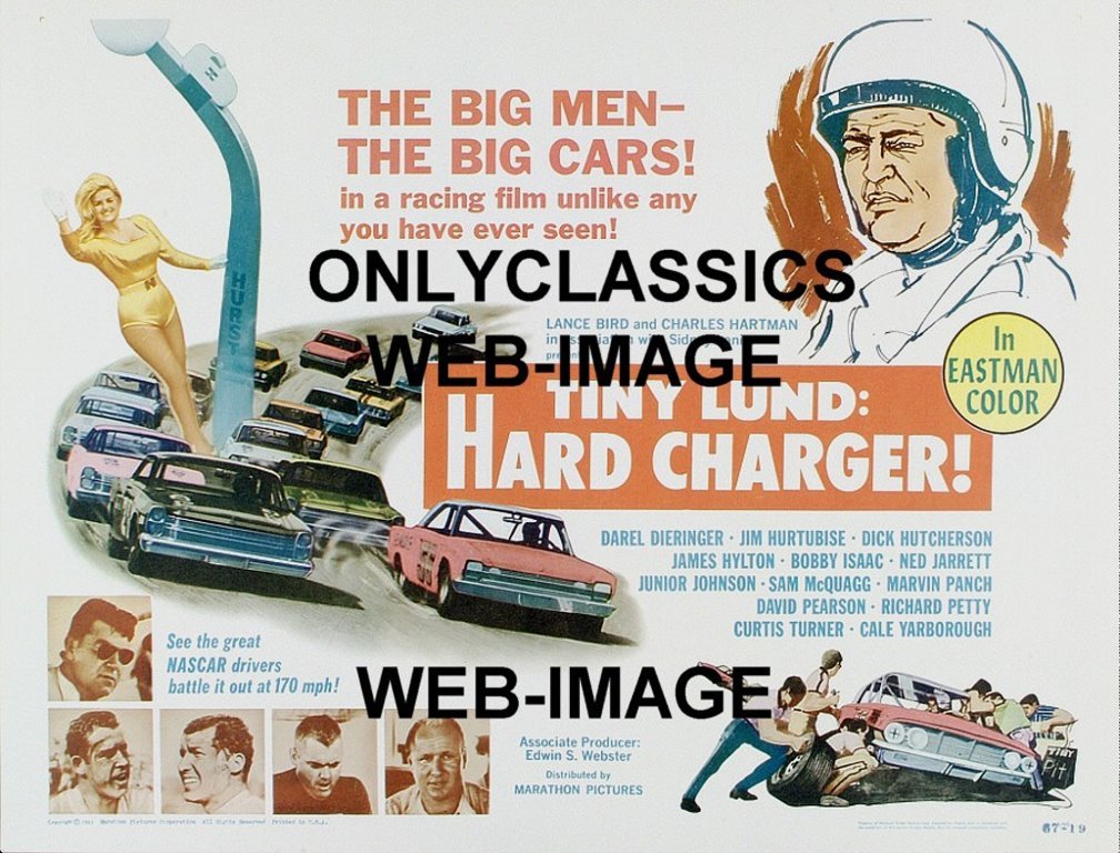 Schneider Electric NASCAR TINY LUND HARD CHARGER LINDA VAUGHN HURST 12X16 POSTER Stock Car Racing