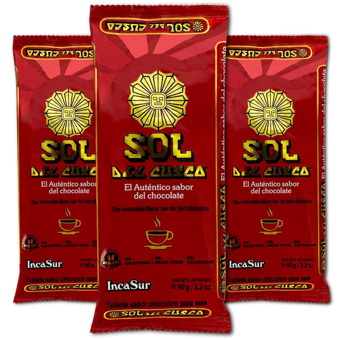 Sol Del Cusco Chocolate de taza | Peruvian Hot Chocolate Bar 3 pack