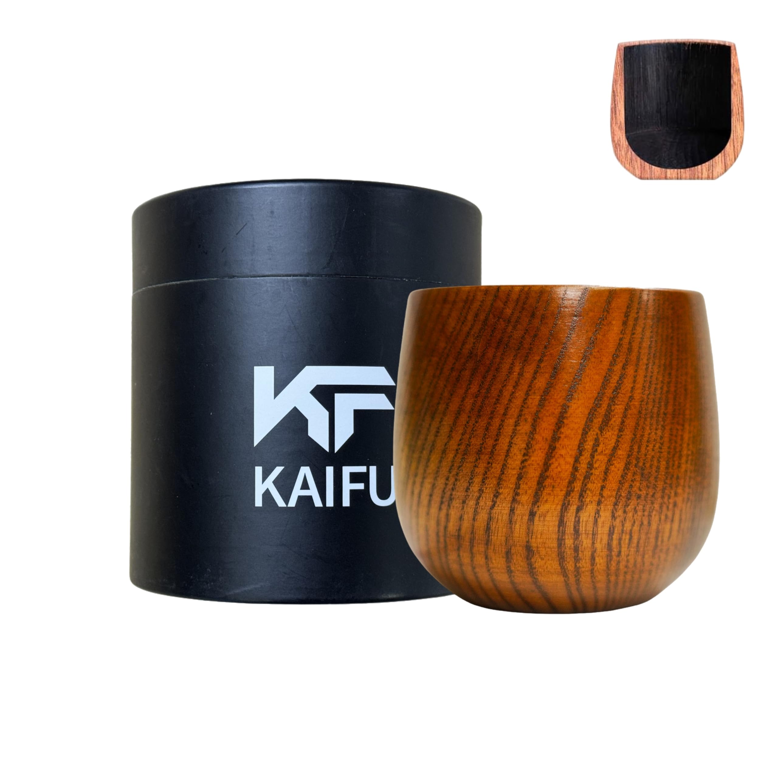 Tazas de té de madera, tazas de agua hechas a mano de madera natural