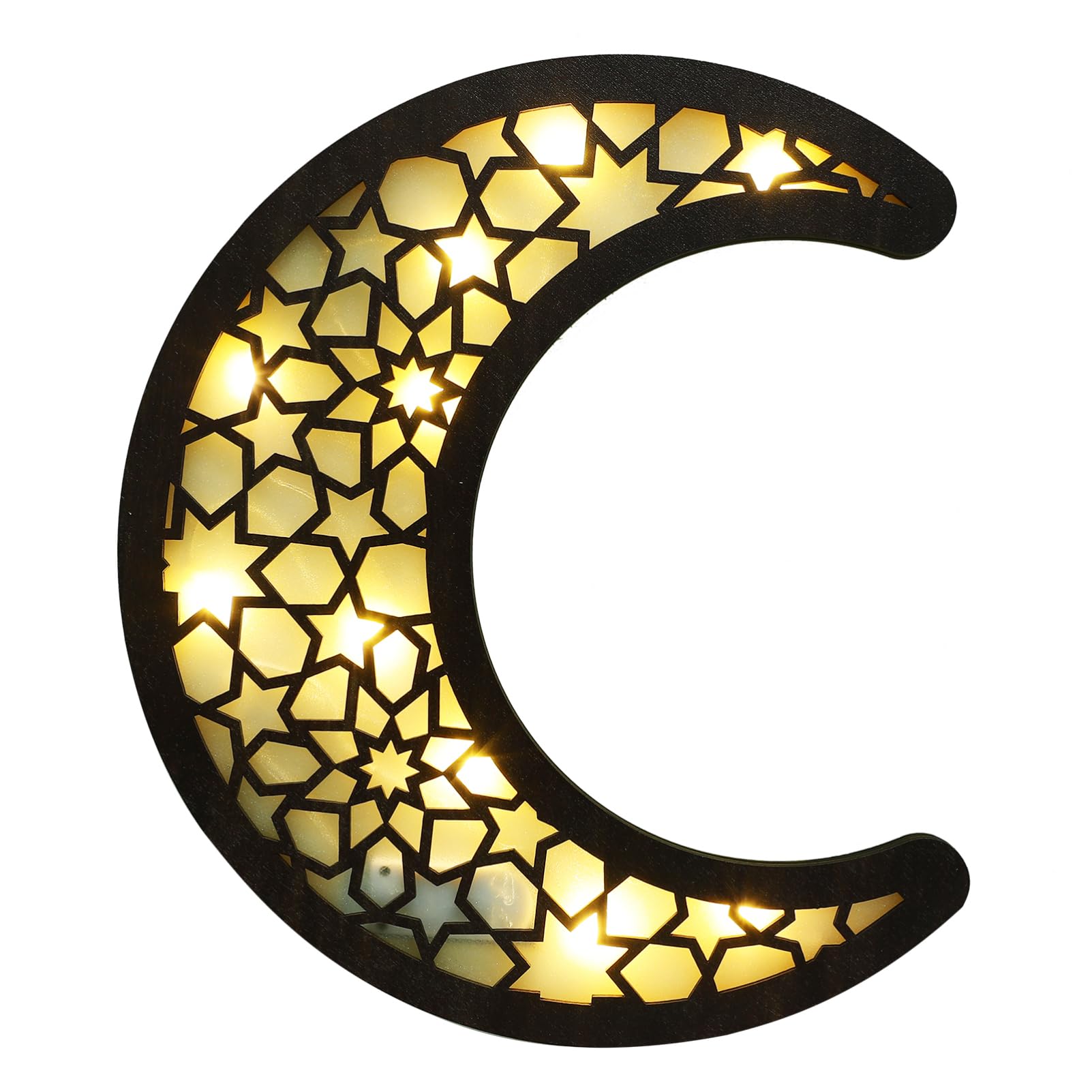 MAGICLULU Lámpara Colgante de Pared de Madera Tallada con Forma de Luna para Decoración del Hogar y Ambiente Festivo en Valentine's Day