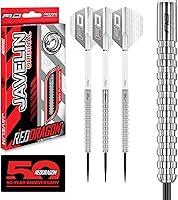 Red Dragon Javelin Original Tungsten Steel Tip Darts Set - 20g, 22g, 24g, 26g Weights w/ Flights, Shafts & Case