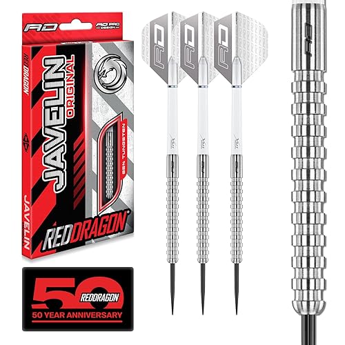 RED DRAGON Javelin Original Tungsten Darts Set with Dart Flights